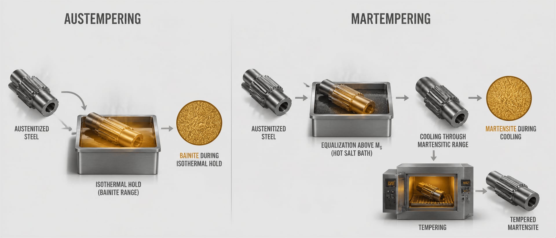 Austempering and Martempering of Steel — Heat Treatment article, steel wiki