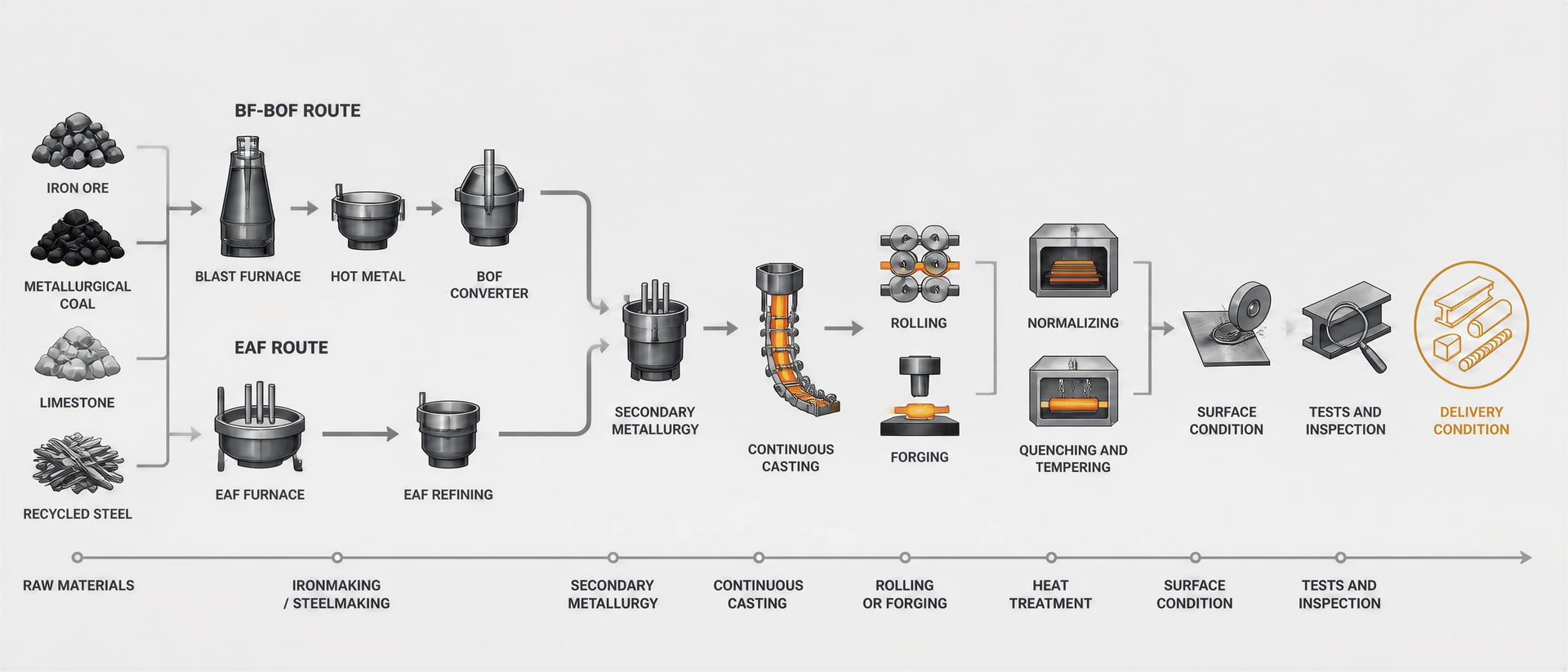 Steel Delivery Conditions and Manufacturing Routes — Steel Families article, steel wiki